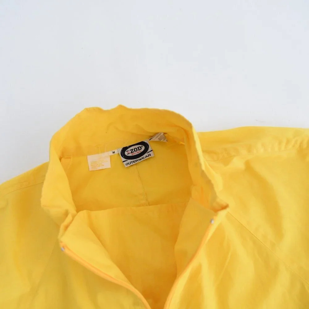 Vintage 90s Izod  Outerwear Yellow Three Quarter Zip Windbreaker Pullover M - Picture 10 of 13